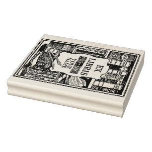 Sjabloon  Ex Libris Book Shelves Rubberstempel