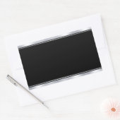 Sjabloon Faux Zilver Zwart Voeg Uw Tekst Toe Rechthoekige Sticker (Envelop)