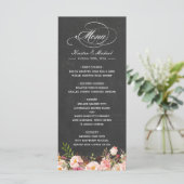 Sjabloon Floral Chalkboard van het bruiloft Menu (Staand voorkant)
