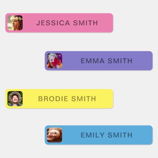 Sjabloon Foto- en naamlabels voor Sticker (Groep)