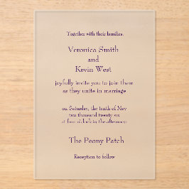 Sjabloon Frosted Acrylic Invitation Acryl Uitnodigingen