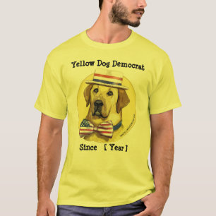  Sjabloon - Gele hond-democraat sinds T-shirt