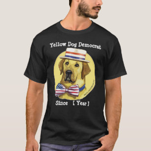  Sjabloon - Gele hond-democraat sinds T-shirt