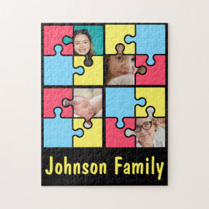 Sjabloon gezinfotocollage keepslag 4 Afbeeldingen Legpuzzel