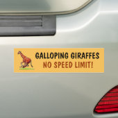 Sjabloon Giraffe galoping Bumpersticker (Op auto)