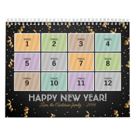 Sjabloon Glitter Aangepaste foto voor familie Cale Kalender