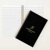 Sjabloon Gold Script Monogram Initiaal Notitieboek (Binnen)