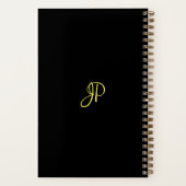 Sjabloon Gold Script Monogram Initiaal Notitieboek (Achterkant)