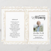 Sjabloon Golden ornamental Funeral Program (Voorkant / Achterkant)
