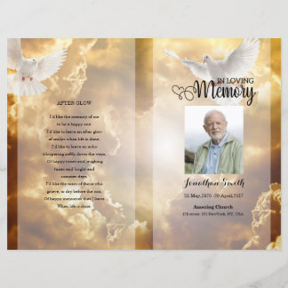 Sjabloon Golden sky Funeral Program