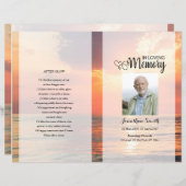 Sjabloon Golden sky Funeral Program (Voorkant / Achterkant)