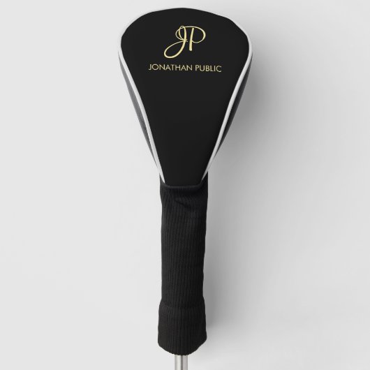 Sjabloon Goud Monogram Beste Creëer Uw Eigen Golfheadcover (Voorkant)