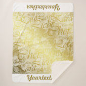 sjabloon, gouden bloem, fantasie, elegant, patroon sherpa deken (Voorkant)