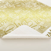 sjabloon, gouden bloem, fantasie, elegant, patroon sherpa deken (3/4)