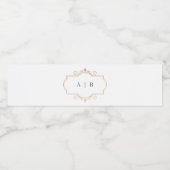 sjabloon goudkrest-monogram waterfles etiket (Enkel label)