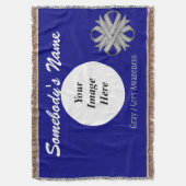 Sjabloon grijs/grijze klaver lint van K Yoncich Deken (Voorkant Verticaal)