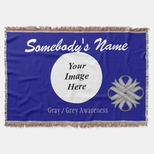 Sjabloon grijs/grijze klaver lint van K Yoncich Deken (Voorkant)