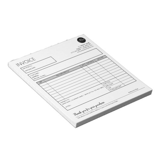 Sjabloon grijs ontvangstbewijs voor kleine bedrijf notitieblok (Schuin)