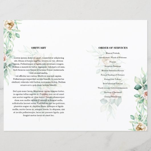 Sjabloon groen bloemetjesprogramma (Achterkant)