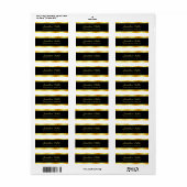Sjabloon handgeschreven Script Black en Gold Elega Etiket (Full Sheet)