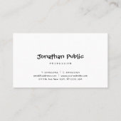 Sjabloon handgeschreven script minimalistisch mode visitekaartje (Achterkant)