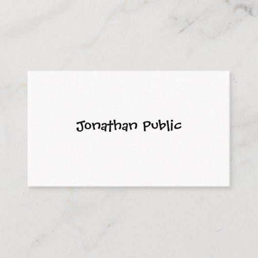 Sjabloon handgeschreven script minimalistisch mode visitekaartje (Voorkant)