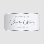 Sjabloon handschrift Elegant Typography Silver Naamplaatje (Voorkant)