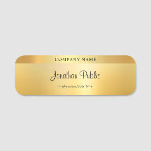 Sjabloon handschrift Script Modern Glamor Gold Naamplaatje