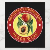 Sjabloon  Homemade Peach Wijn Label Wijn Etiket (Enkel label)