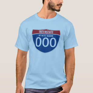 Sjabloon INTERSTATE SIGN STAATSNAAM DRIE CIJFERS T-shirt