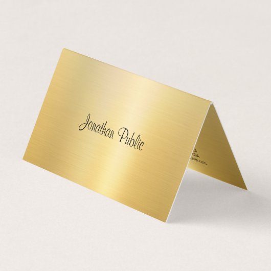 Sjabloon Kalligrafie Faux Gold Modern Professionee Visitekaartjes (Voorkant)