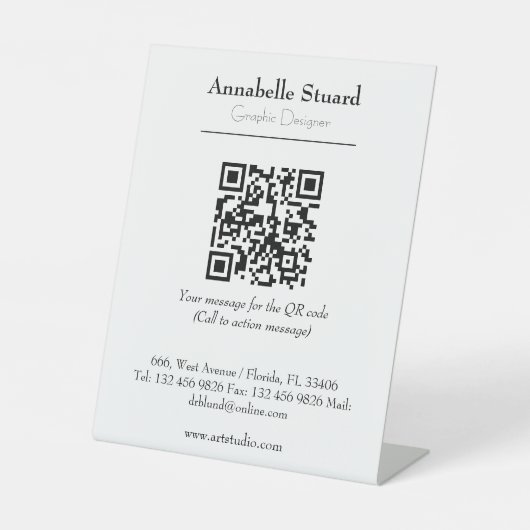 Sjabloon kantoorbenodigdheden bureau accessoires reclamebord met voetstuk (Voorkant)