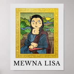 Sjabloon katten en honden met beroemde schilderije poster