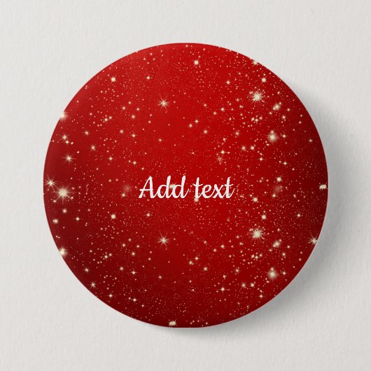 Sjabloon - Kerstmis Rood Twinkle Ronde Button 7,6 Cm (Voorkant)