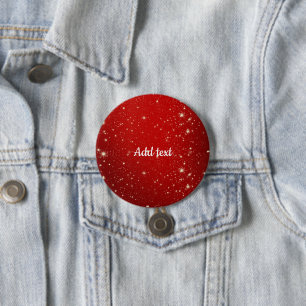 Sjabloon - Kerstmis Rood Twinkle Ronde Button 7,6 Cm