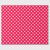 Sjabloon kerstrode witte pooldots cadeaupapier (Vlak)