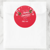 Sjabloon kerstsierdesign ronde sticker (Tas)