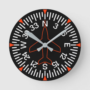 Sjabloon koersindicator vliegtuig ronde klok