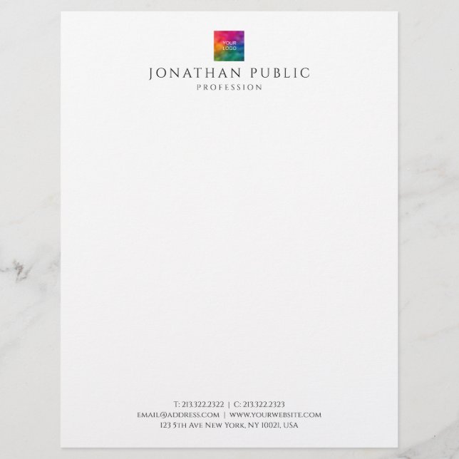 Sjabloon Letterhead Custom Company Logo Modern Briefhoofd (Voorkant)