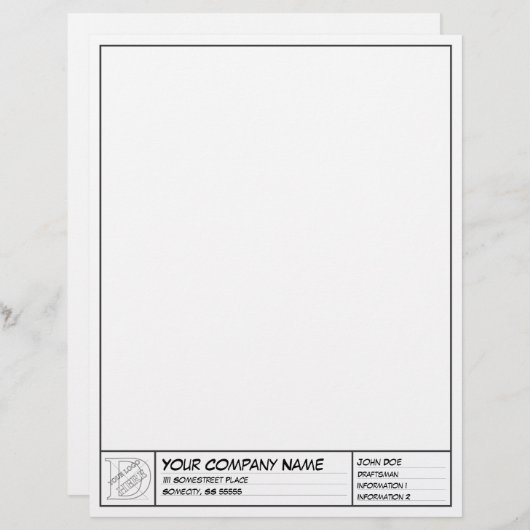 Sjabloon Lijst tekenen Custom Briefhoofd (Voorkant / Achterkant)