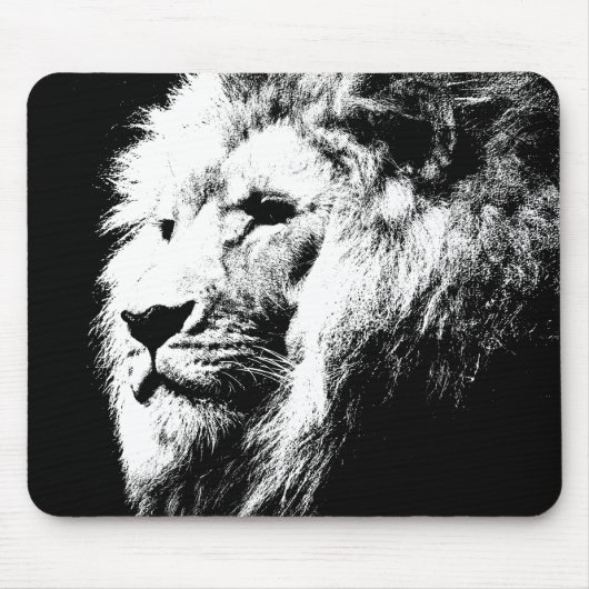 Sjabloon Lion Head Pop Kunst Afbeelding Koning Ren Muismat (Voorkant)