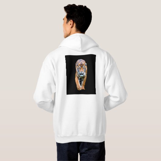 Sjabloon Mannen voor- en achterafdruk Hoodie (Achterkant volledig)