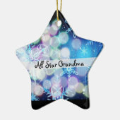 Sjabloon met de Grootma-foto voor kerstversiering" Keramisch Ornament (Links)