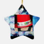 Sjabloon met de Grootma-foto voor kerstversiering" Keramisch Ornament (Achterkant)