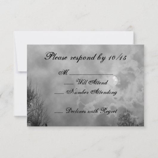 Sjabloon met Haunted Sky Halloween RSVP voorbereid (Achterkant)