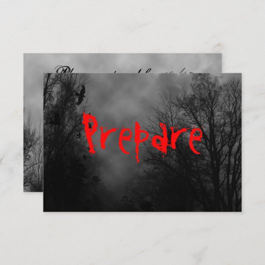 Sjabloon met Haunted Sky Halloween RSVP voorbereid (Voorkant / Achterkant)