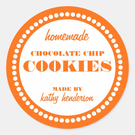 Sjabloon met ronde dot Chocolate Chip Cookie Label (Voorkant)