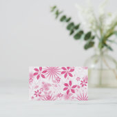 Sjabloon met roze Floral Profile Card Visitekaartje (Staand voorkant)