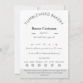 Sjabloon met voedseletiketten kaart (Voorkant)