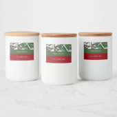 Sjabloon met voedseletiketten, rode bessen in snee voedselcontainer etiket (Flessen)